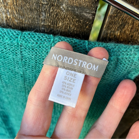 Nordstrom Wool Alpaca Blend Ruffle Infinity Scarf In Seafoam Green Teal - Picture 3 of 11